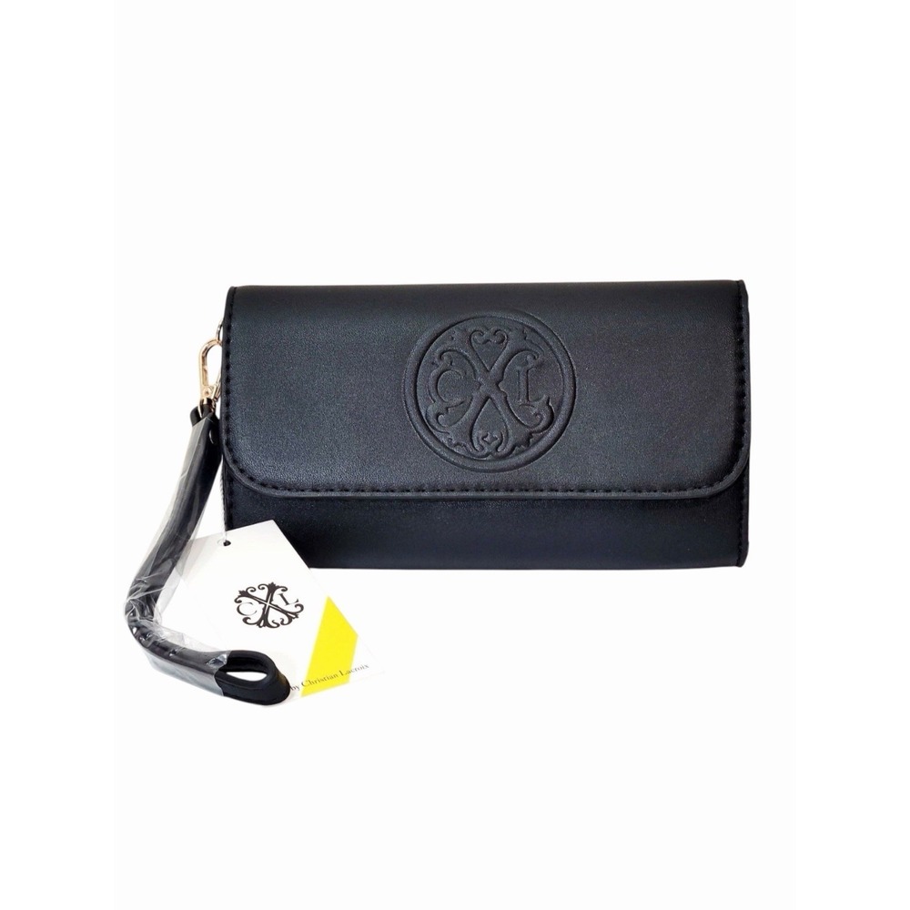 CXL Christian Lacroix Park Smooth Small Black Clutch Wristlet Purse NWT